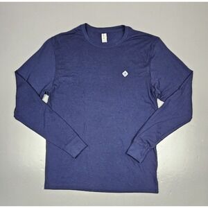 Rivian‎ EV T-Shirt Mens Med. Blue Longsleeve Organic Cotton Polyester Blend.